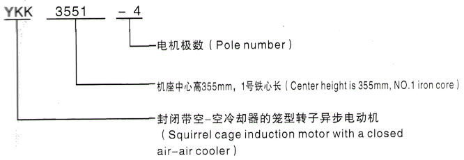 YKK系列(H355-1000)高压YJTG-132S-6A/3KW三相异步电机西安泰富西玛电机型号说明